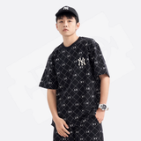 Áo Thun Unisex Cổ Tròn Mlb Classic Monogram Nam Nữ EMO AT896