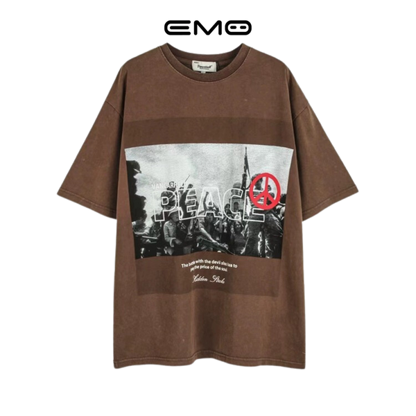 Áo Thun Form Rộng EMO Hình Peacel Unisex Nam Nữ 9173 AT818