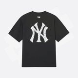 Áo Thun Unisex Nam Nữ Mlb Thêu Chữ La, Ny Sau Lưng EMO AT897