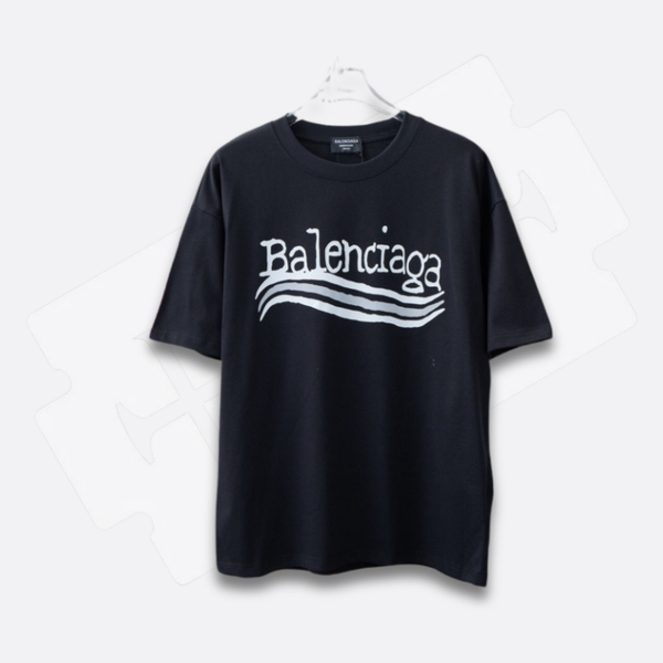 Áo Thun Cộc Balenciagaa BL9912 AT925 EMO Unisex, In Đường Phố Graffiti Chữ Logo Đơn Giản