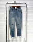 Quần Jean Skinny Rách Gối Bạ Vải Đen J115 QJ372