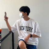 Áo Thun Nam Nữ Oversize Thêu Chữ New York Cổ Tròn EMO Unisex 3121 AT891