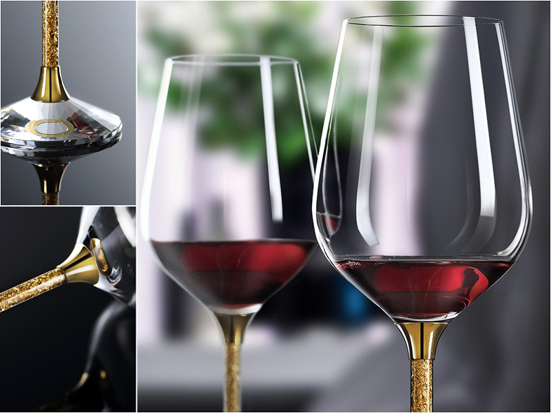 Ly vang pha lê đúc vàng 24k