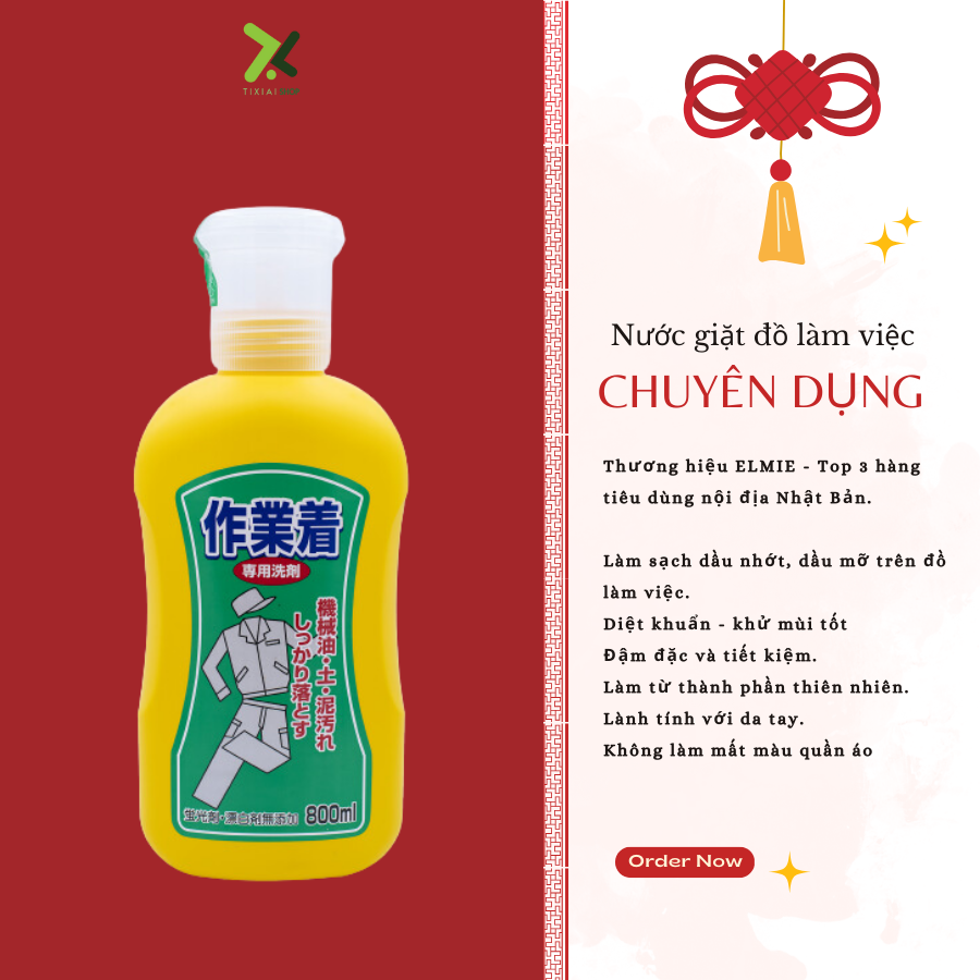 Nước giặt quần áo dành cho người làm việc Elmie – 800ml