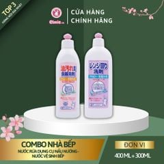 Combo nhà bếp Elmie - Nước rửa dụng cụ nấu nướng 300ml và nước lau bếp 400ml