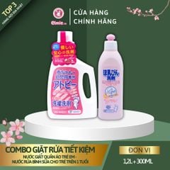 Combo giặt rửa tiết kiệm cho bé - Nước giặt đồ em bé và nước rửa bình sữa em bé Elmie