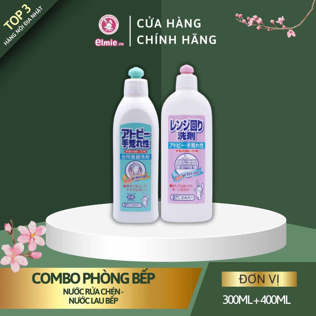 Combo phòng bếp - Nước rửa chén 300ml và nước lau bếp 400ml