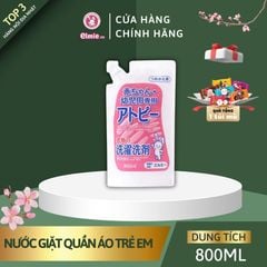 Nước giặt quần áo Elmie không chất phụ gia dành cho trẻ sơ sinh và trẻ nhỏ - 800ml
