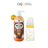  (Mới) Combo 1 chai sữa tắm gội  Agi 500ml (Hoa Anh Đào) + 1 Bình sữa PP Agi 140ml 