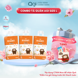  Combo 3 gói Tã Quần Agi - Size L ( TẶNG 1 HỘP MIẾNG LÓT THẤM SỮA AGI, 1 GÓI 80 TỜ CON MÈO VÀ 1 TÚI TOTE AGI NGẪU NHIÊN ) 