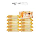  Combo 10 gói khăn ướt Agassi 20 tờ (màu cam) 