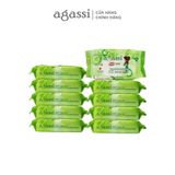  Combo 10 gói khăn ướt Agassi 20 tờ (xanh lá) 