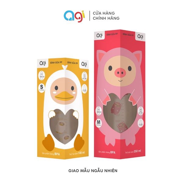  Tặng 1 NẮP ĐẬY CỔ HẸP khi mua 2 bình sữa PP Agi (140ml+250ml) ( BÌNH PP AGI 250 KHÔNG KÈM VAN CHỐNG SẶC) ( GIAO MẪU NGẪU NHIÊN) 