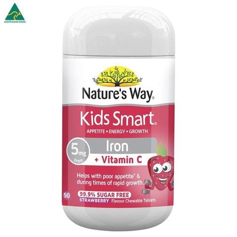  Kẹo Kids Smart bổ sung sắt, vitamin C 50v (2 tuổi+) 