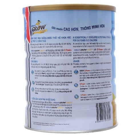  Sữa Abbott Grow Gold 3 cho bé từ 3-6 tuổi 900g 