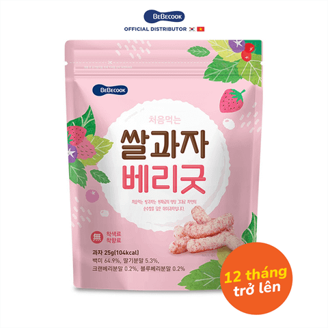  Bánh gạo que Bebecook vị quả mọng 25g 12M+ 