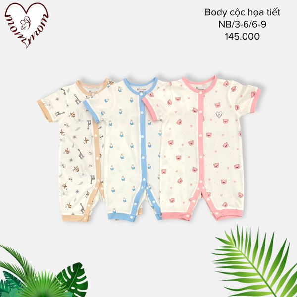  Body áo cộc họa tiết Mom mom sợi tre MM016 các màu size từ NB đến 9m  23MM05 