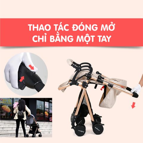  Xe đẩy Belecoo 2 chiều màu xám 