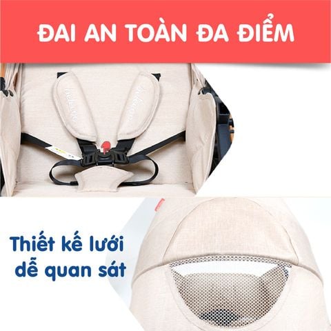  Xe đẩy Belecoo 2 chiều màu xanh 