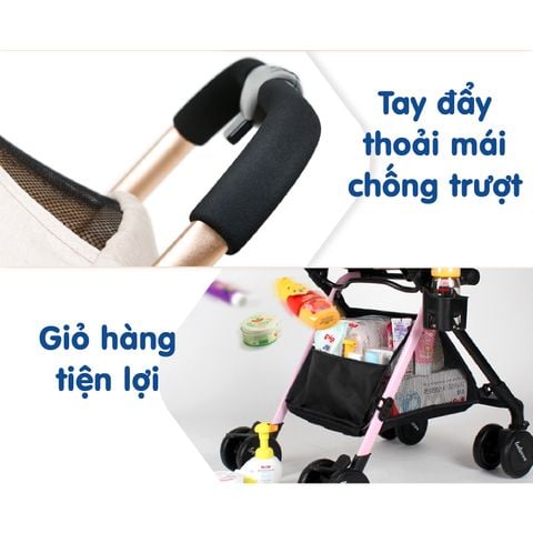  Xe đẩy Belecoo 2 chiều màu xanh 