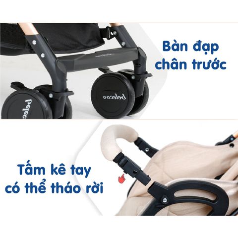  Xe đẩy Belecoo 2 chiều màu xanh 