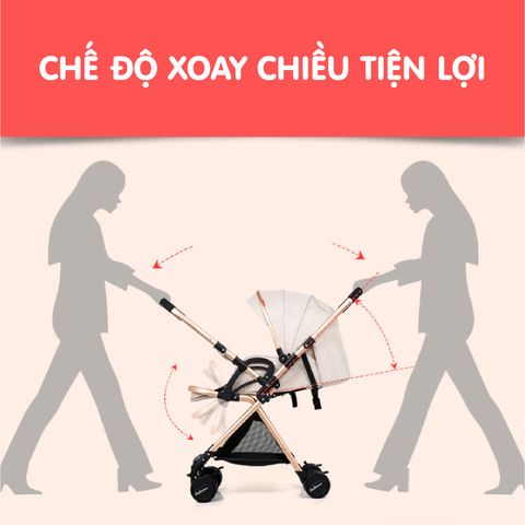  Xe đẩy Belecoo 2 chiều màu xanh 