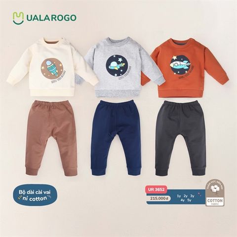  Bộ DTCV Uala Rogo nỉ cotton 3652 vũ trụ ghi 