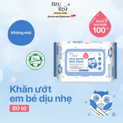  Khăn ướt dịu nhẹ Bzu Bzu 80 tờ 0M+ 