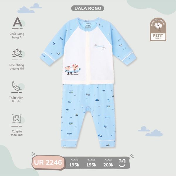  Bộ SS DT cài giữa heo xanh Uala UR2246 size 3-6m 