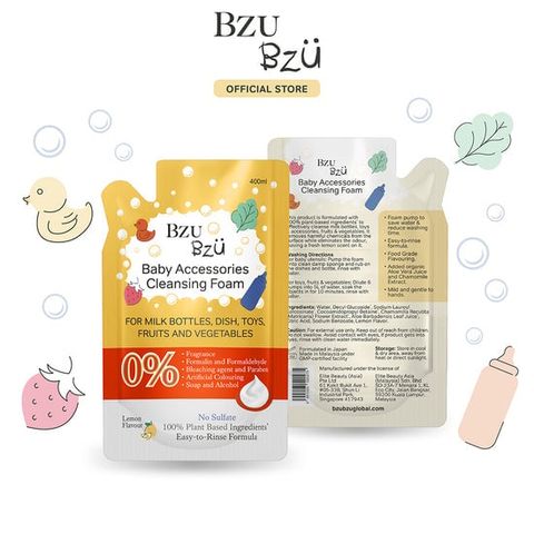  Nước rửa bình tạo bọt Bzu Bzu hương chanh 400ml 0M+ 