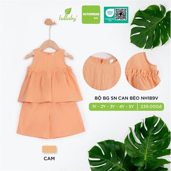  Bộ sát nách BG Lullaby can bèo NH189V cam 1y 