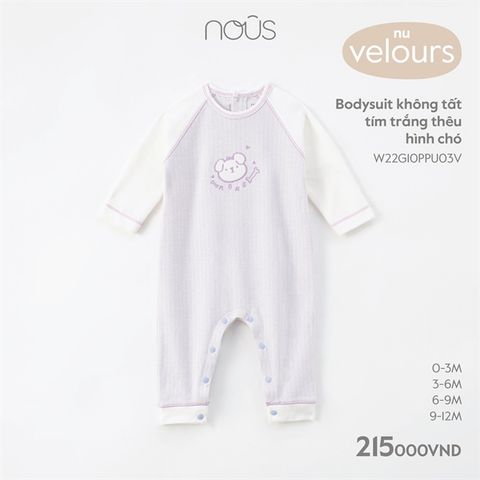  Body DTCS Nous velours thêu chó tím trắng 3m 