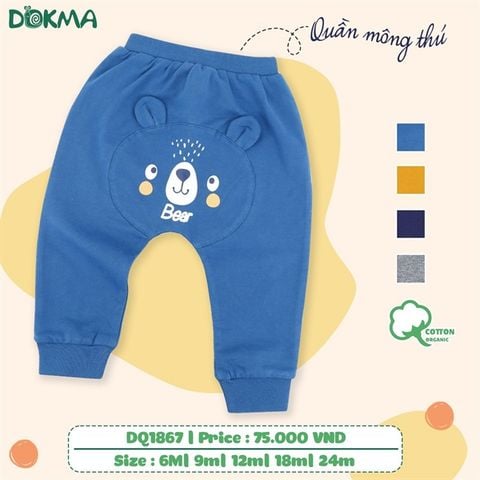  Quần dài Dokma nỉ da cá DQ1867 gấu xanh 24M 