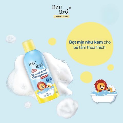  Sữa tắm gội tạo bọt BZU BZU350ml 4Y+ 