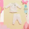 Bộ DTCL Little Love tăm kèm BCT+mũ viền xanh 0-3m 23LL05