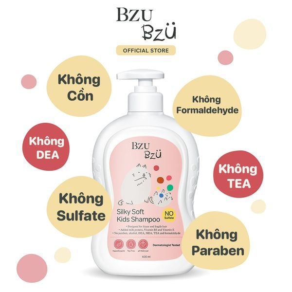 Dầu gội dưỡng tóc mềm mượt Bzu Bzu 600ml 4Y+