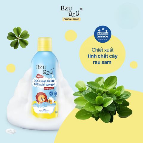  Sữa tắm gội tạo bọt BZU BZU350ml 4Y+ 