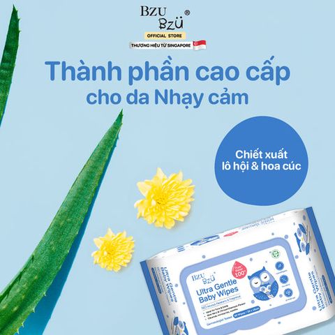  Khăn ướt dịu nhẹ Bzu Bzu 80 tờ 0M+ 