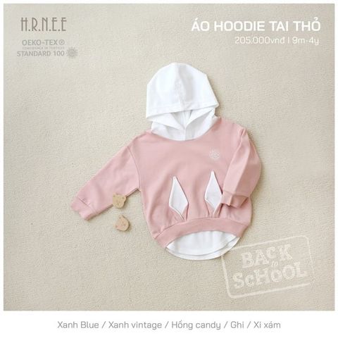  Áo hoodie Hrnee nỉ tai thỏ 