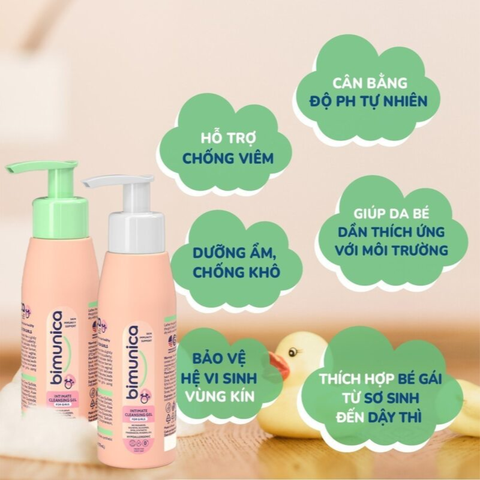  Dung dịch vệ sinh cao cấp cho bé trai/gái Bimunica từ 0 tháng tuổi - 110ml 