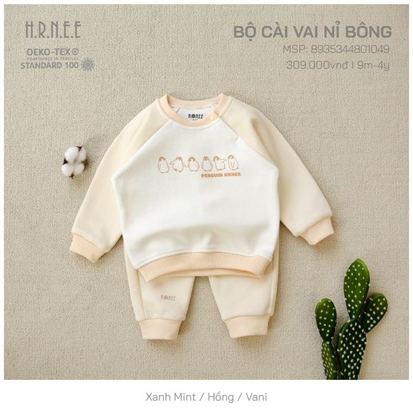  Bộ DTCV Hrnee nỉ bông vanilla 2-3Y 