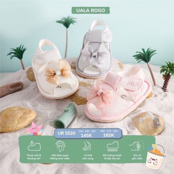  Dép tập đi Uala Rogo kẻ nơ 5520 