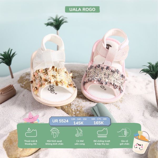  Dép tập đi Uala Rogo dạ kẻ kim sa 5524 