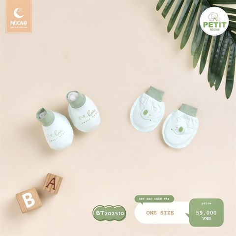  Set mũ, bao tay bao chân SS Moon trắng 