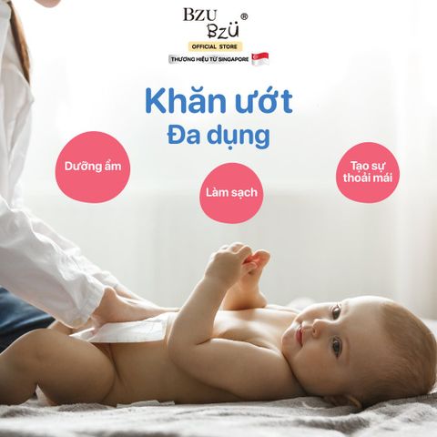  Khăn ướt dịu nhẹ Bzu Bzu 30 tờ 0M+ 