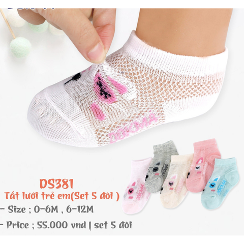  Set 5 đôi tất cổ ngắn Dokma lưới hè cho bé từ 0-12m 