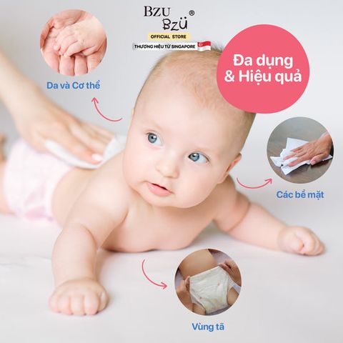  Khăn ướt dịu nhẹ Bzu Bzu 80 tờ 0M+ 