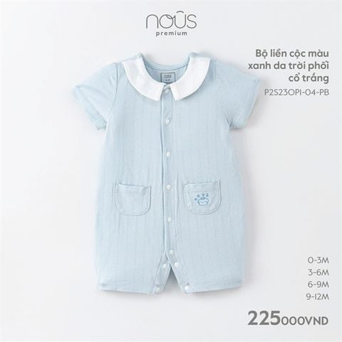 Body cộc pre Nous xanh da trời phối cổ trắng 0m 