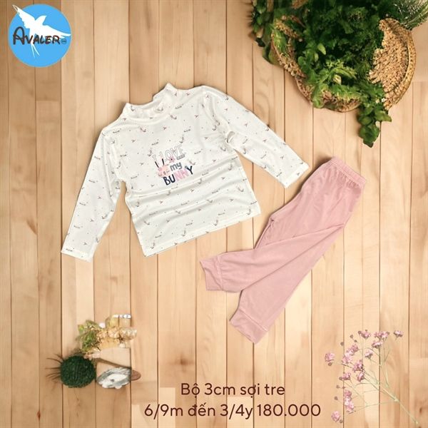  Bộ DT cổ 3cm sợi tre Avaler sợi tre gấu bee cool xanh 6-9m 