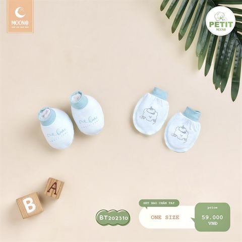  Set mũ, bao tay bao chân SS Moon trắng 